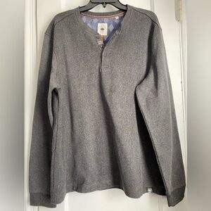 The Authentic Cooper & Oak Long Sleeves Gray Henley Buttons Sweater, Size: Large